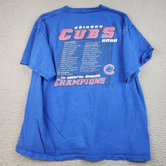 Chicago Cubs Shirt Mens Large MLB Baseball Champions 2008 Central Division Tee - Picture 2 of 7